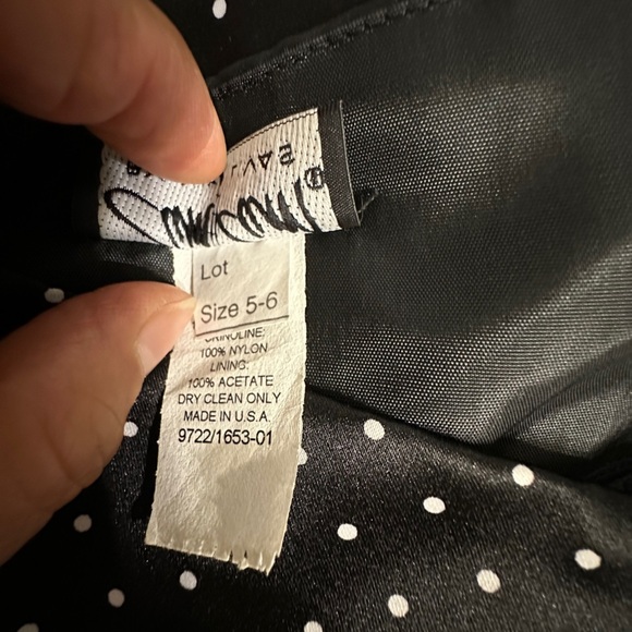 🛍️Zim Zum by Niki Livas classic black with white polkadots dress size 5-6 - Picture 10 of 11